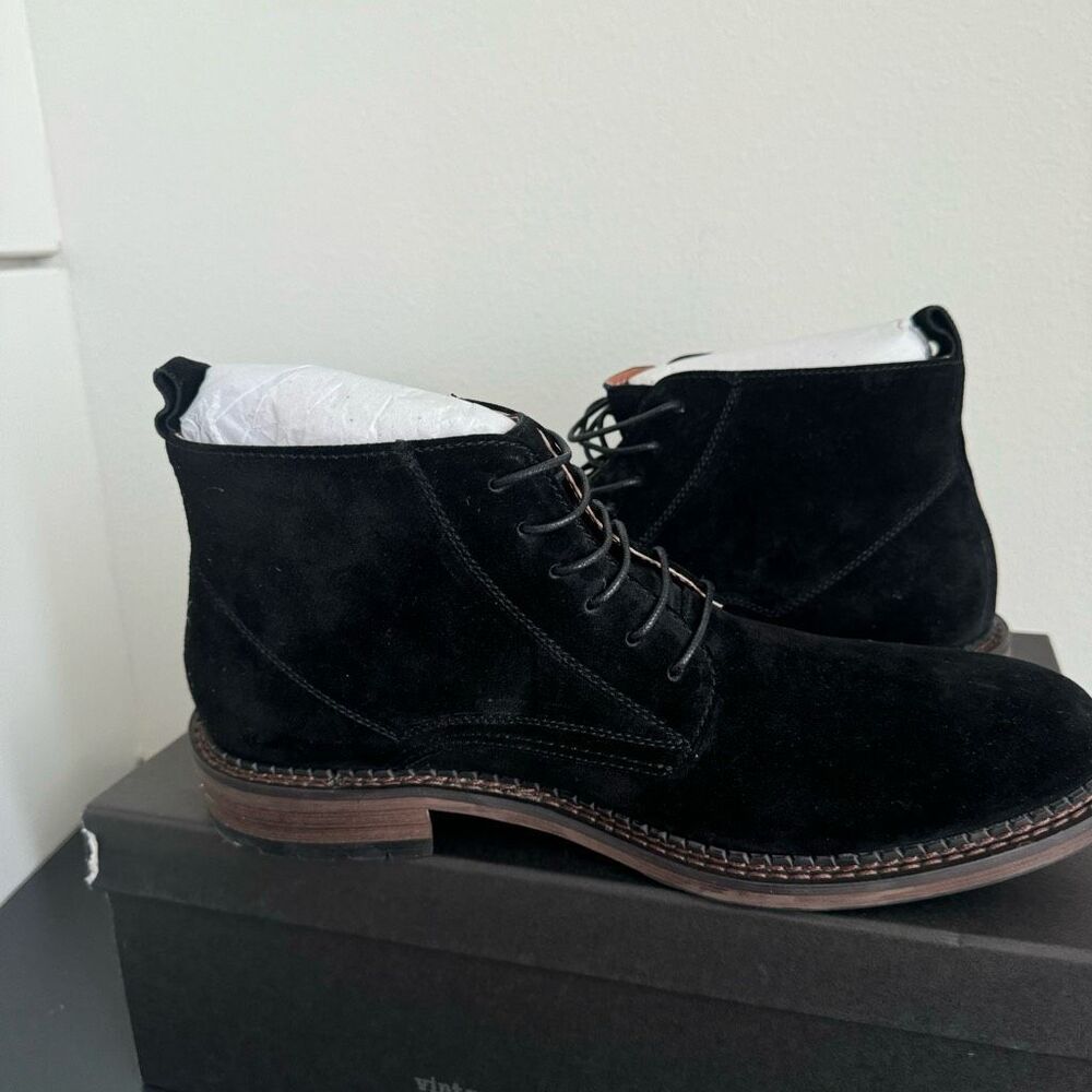 NIB Vintage Foundry Co Black Otto Suede Leather Lace Up Boots Size 8 Chukka - Picture 4 of 11